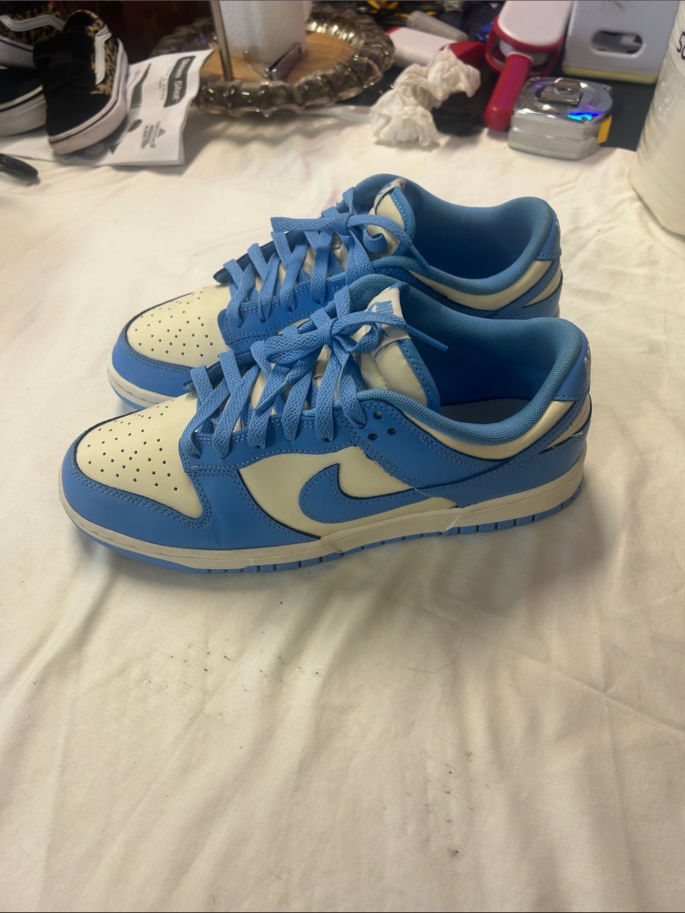 Nike Light Blue and Cream Low-Top Sneakers - Picture 1 of 5